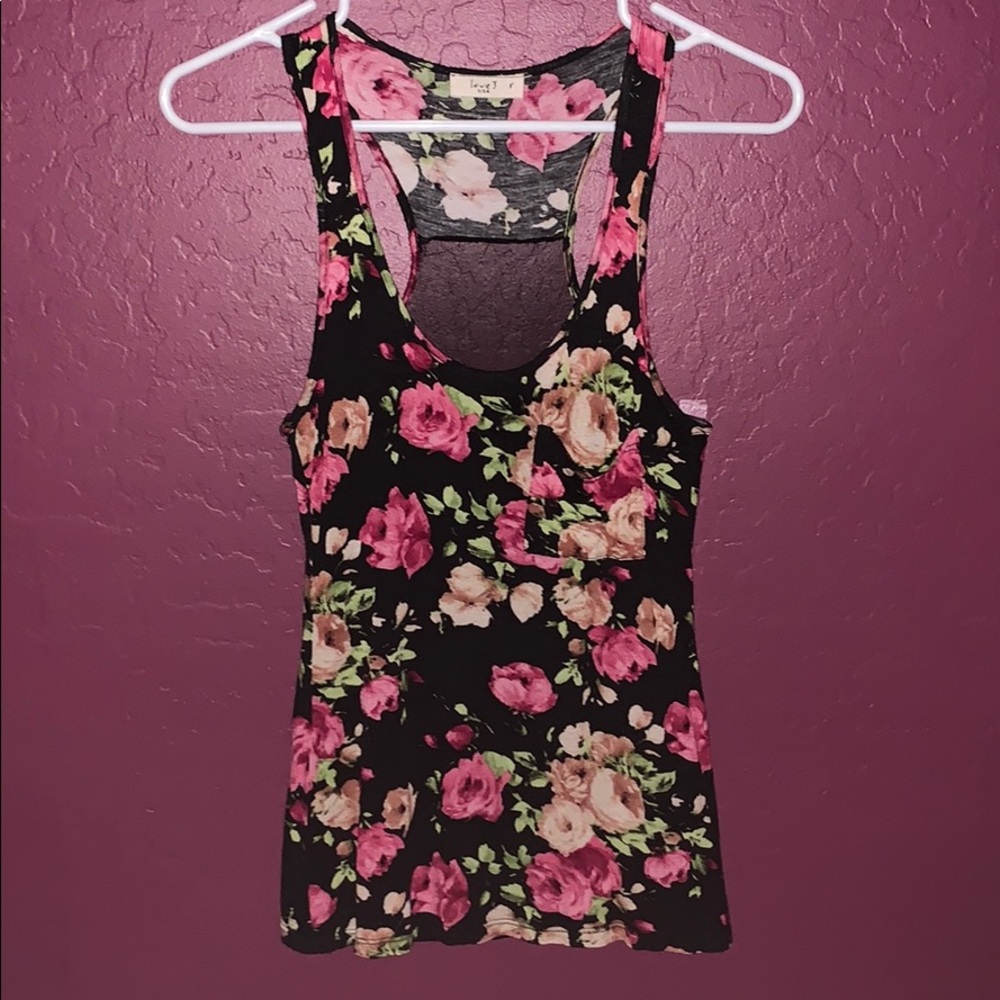 Love J floral tank top